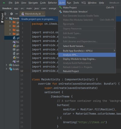 Analyze APK in AndroidStudio